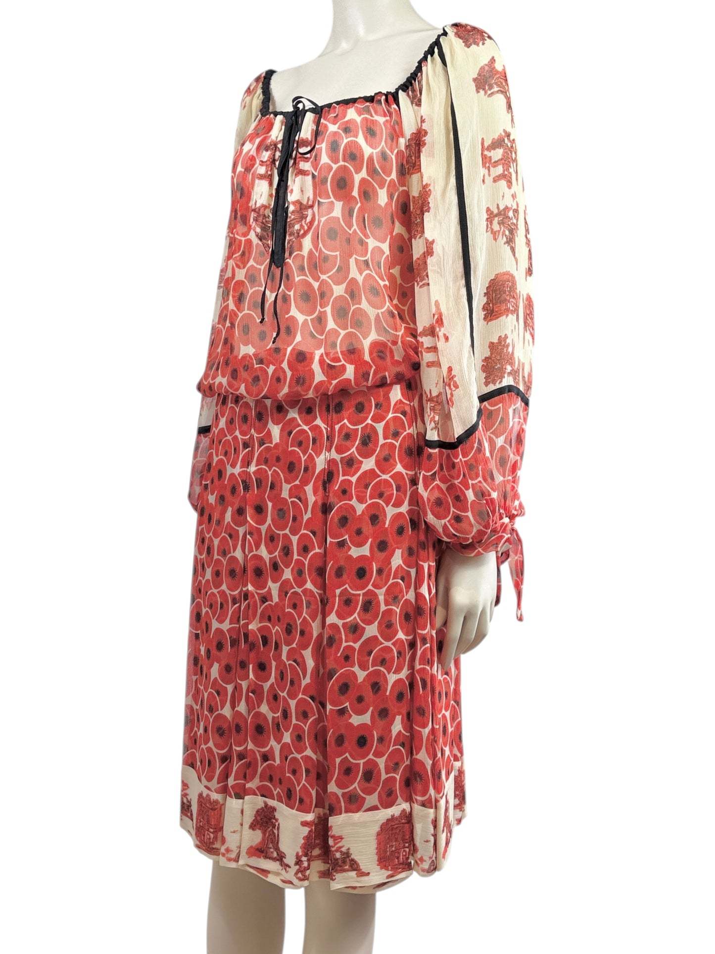 Hermes X Jean Paul Gaultier Spring/Summer 2007 Silk chiffon ensemble printed