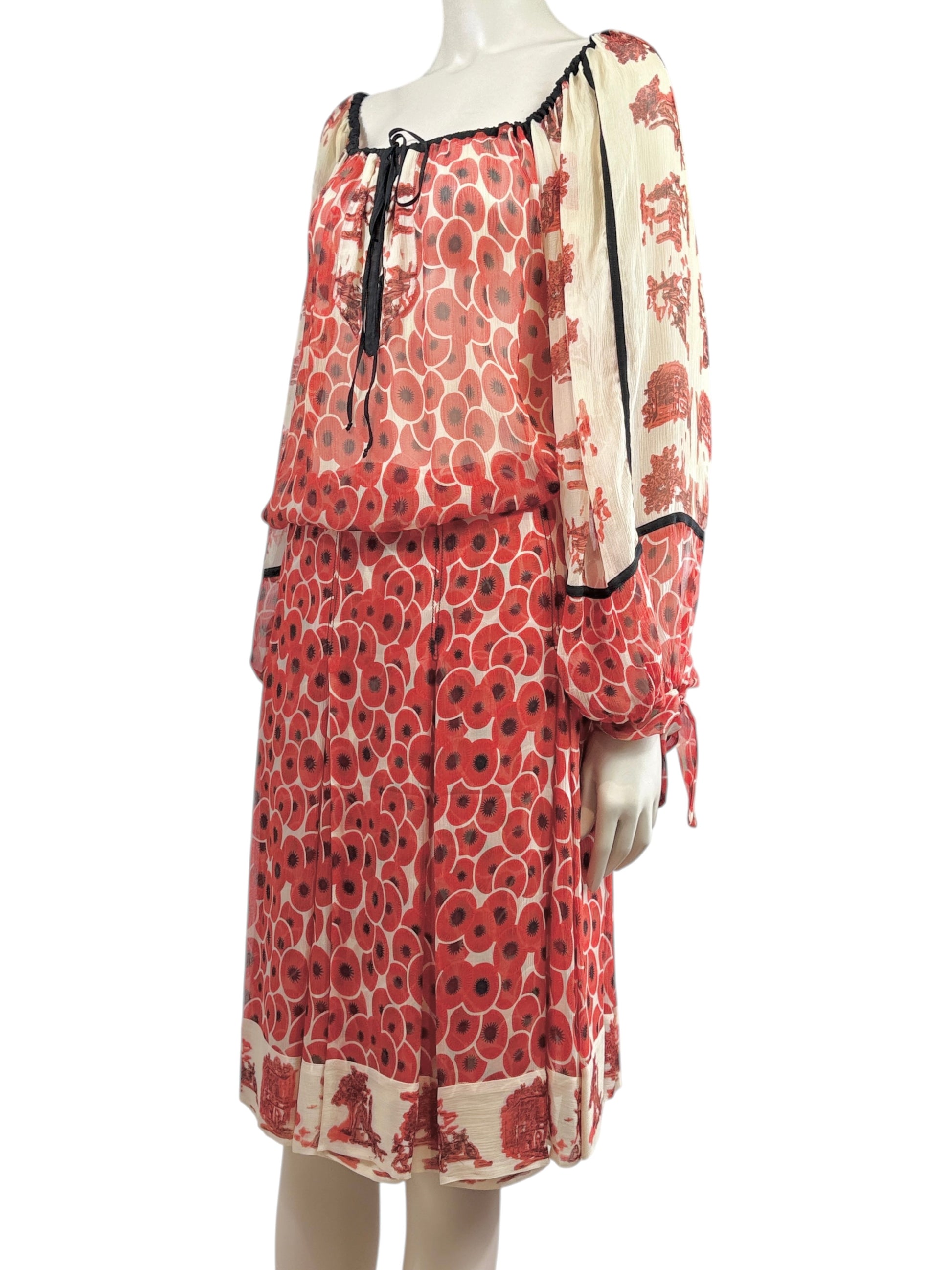 Hermes X Jean Paul Gaultier Spring/Summer 2007 Silk chiffon ensemble printed