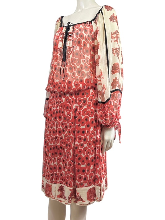 Hermes X Jean Paul Gaultier Spring/Summer 2007 Silk chiffon ensemble printed