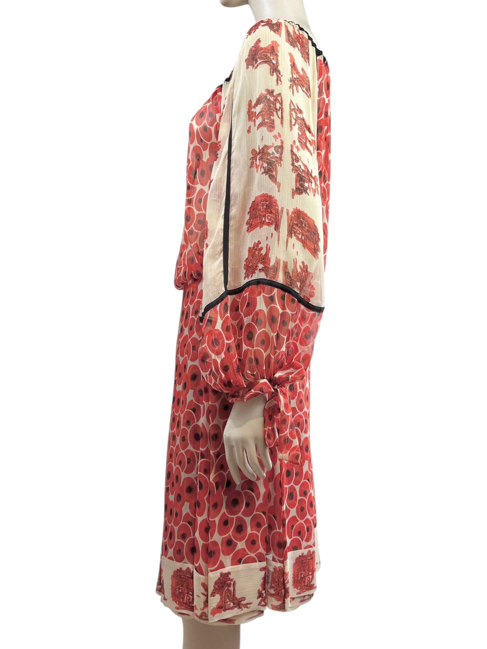 Hermes X Jean Paul Gaultier Spring/Summer 2007 Silk chiffon ensemble printed