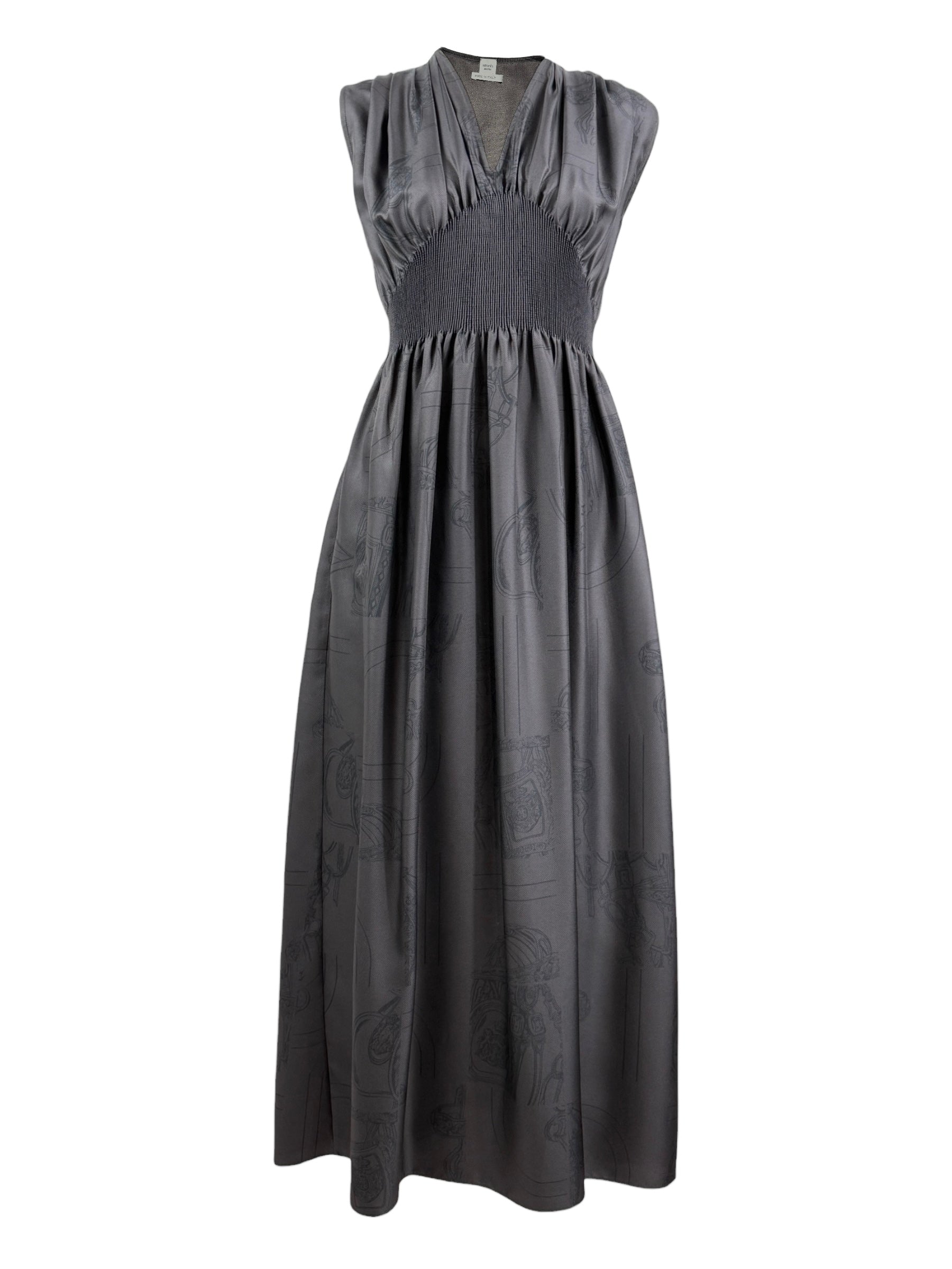 Hermes en désordre finesse silk printed dress