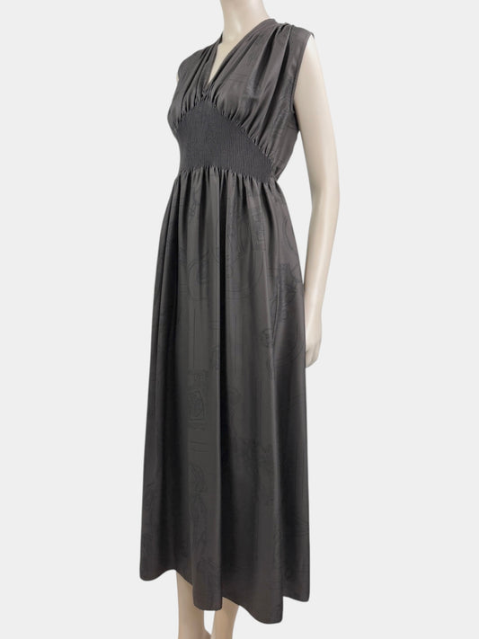 Hermes en désordre finesse silk printed dress