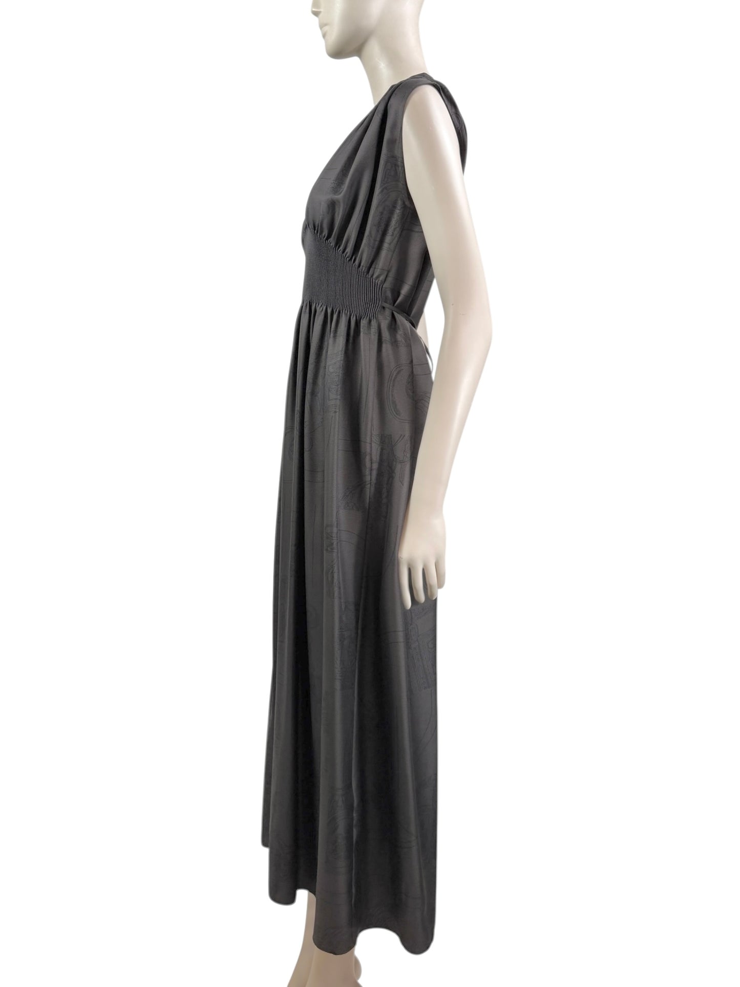 Hermes en désordre finesse silk printed dress