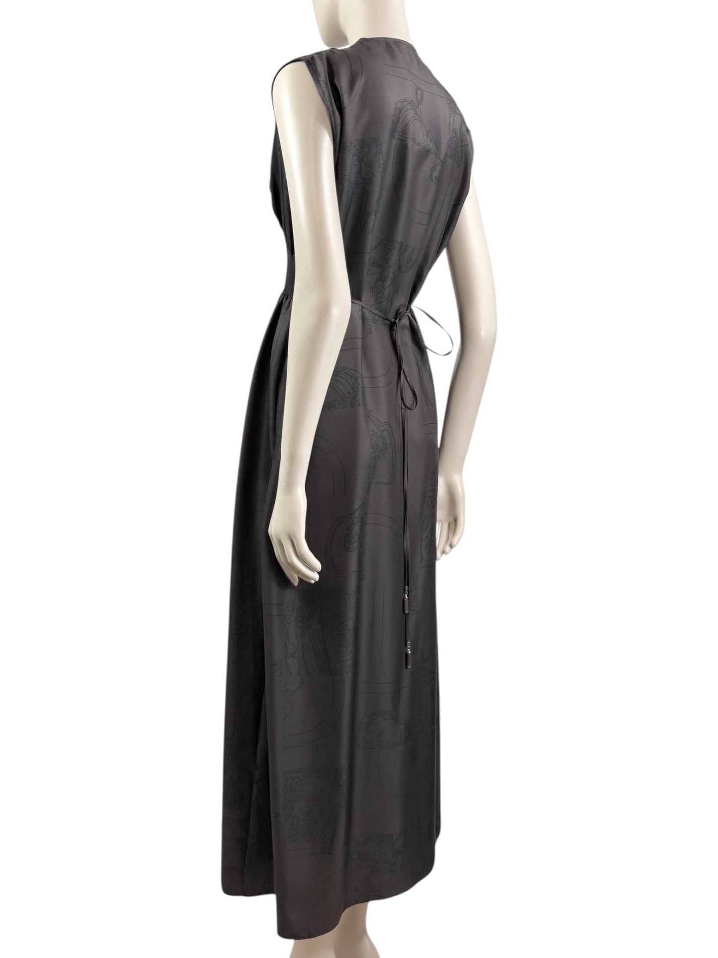 Hermes en désordre finesse silk printed dress