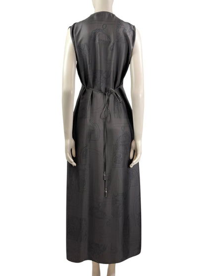 Hermes en désordre finesse silk printed dress