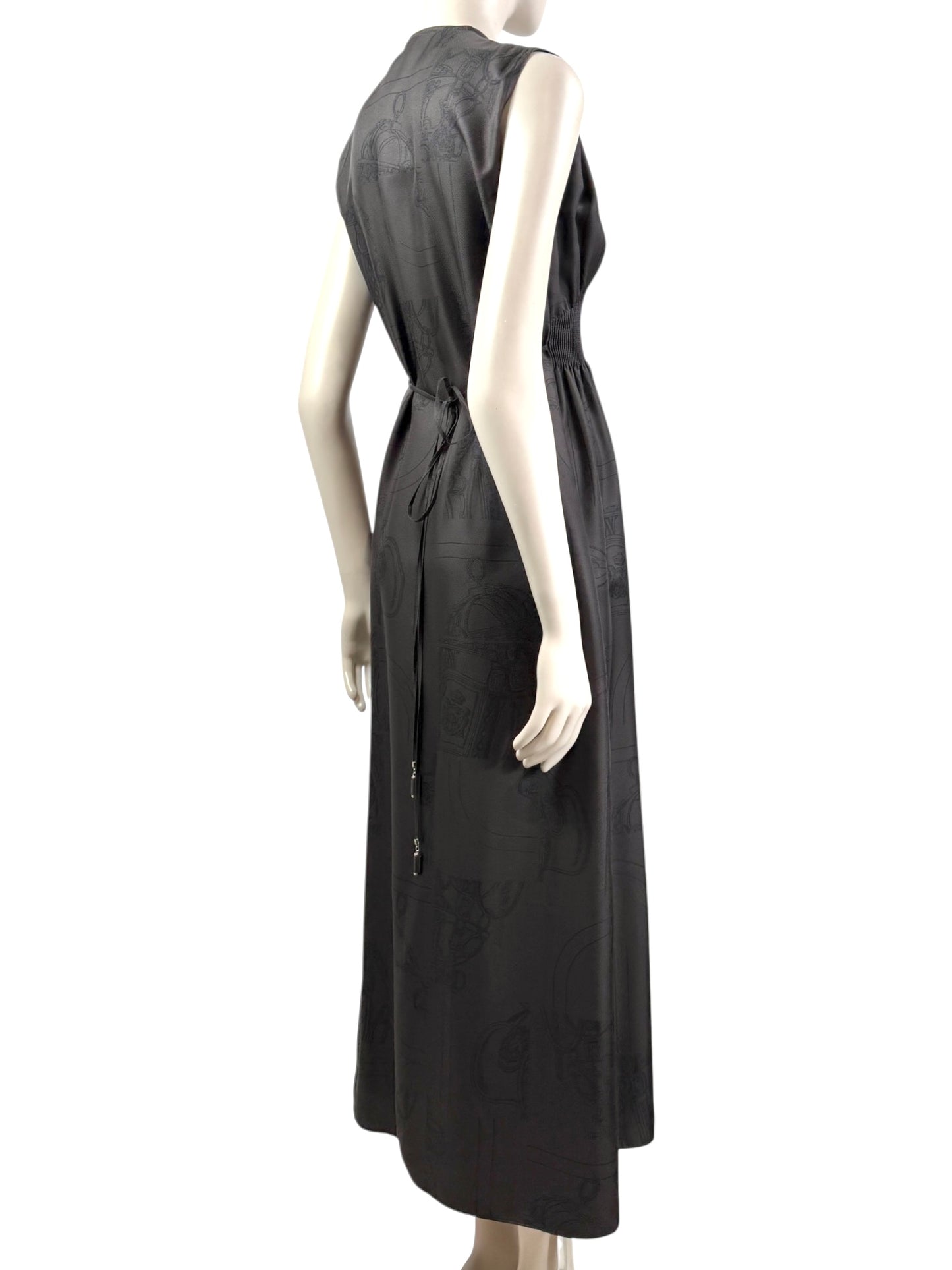 Hermes en désordre finesse silk printed dress