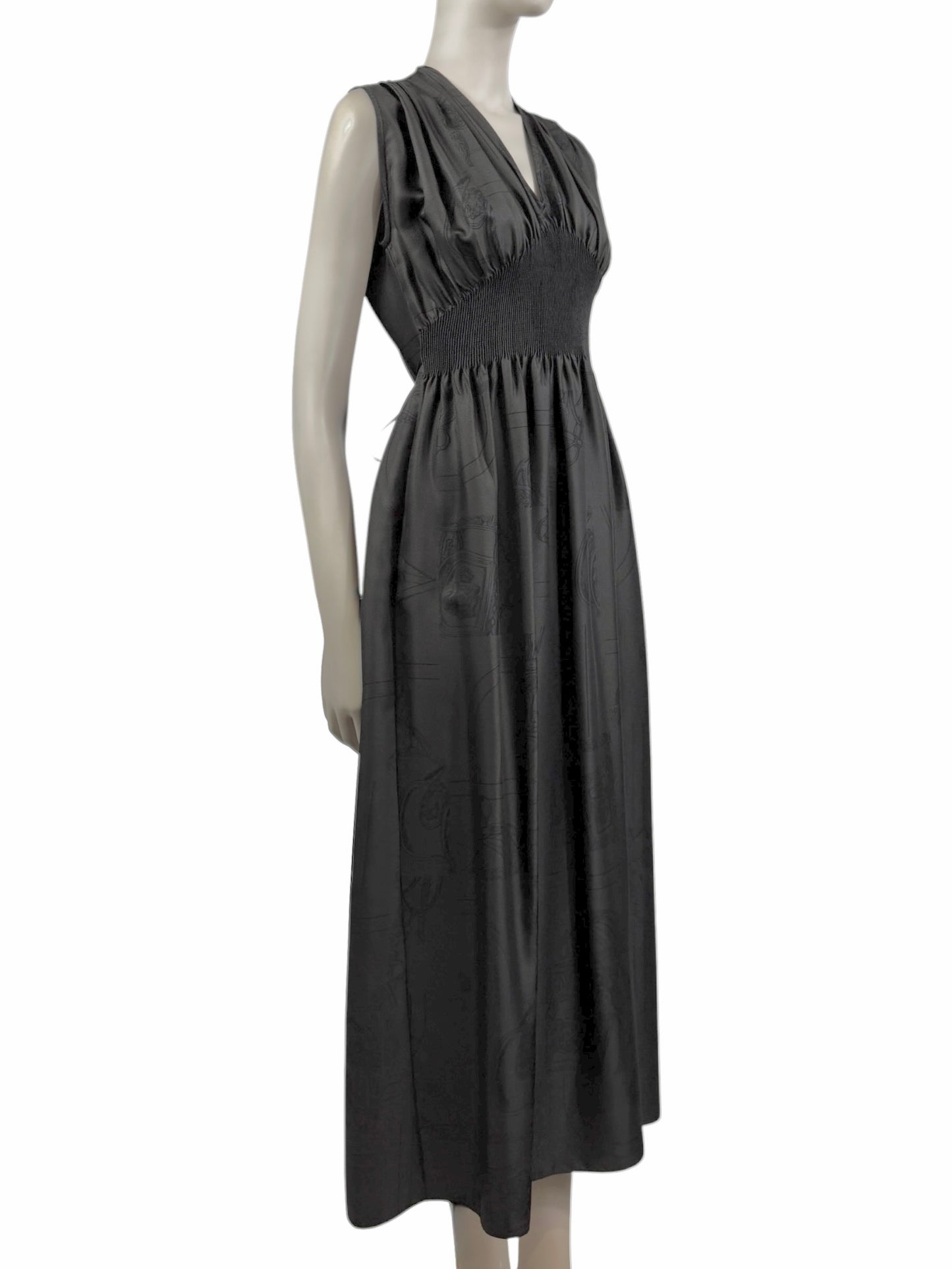 Hermes en désordre finesse silk printed dress