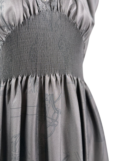 Hermes en désordre finesse silk printed dress