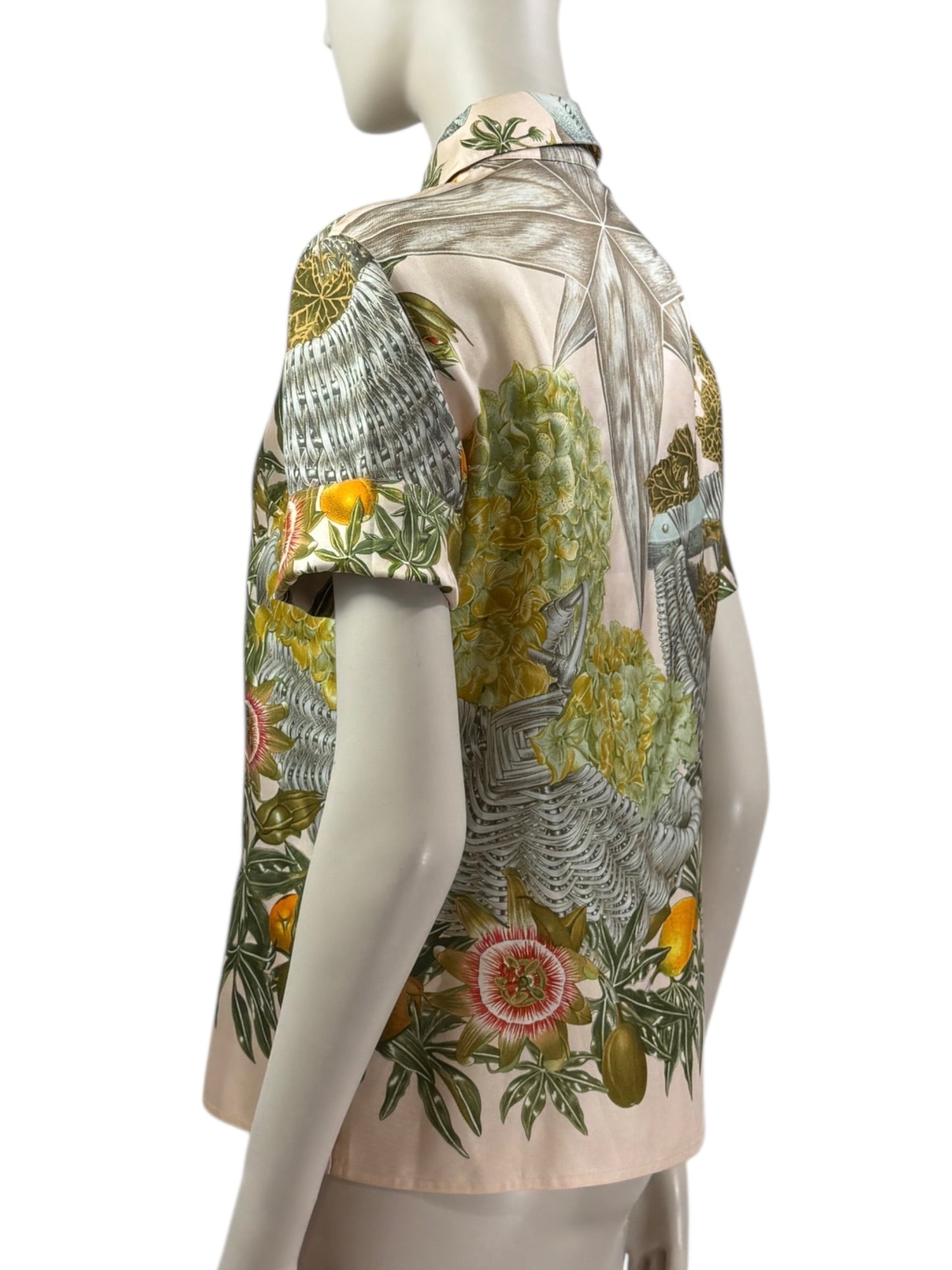 Hermes silk shirt sleeveless Passiflores