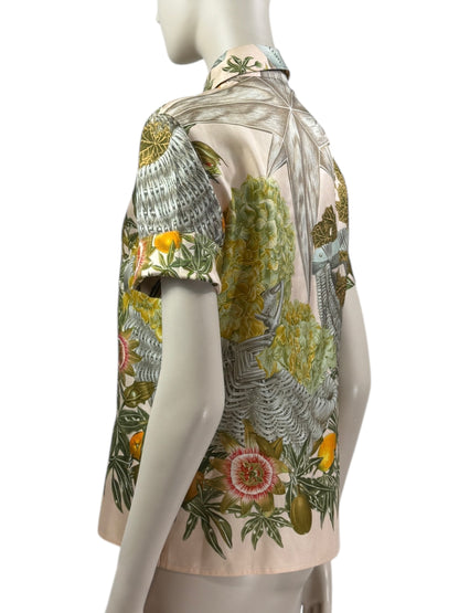 Hermes silk shirt sleeveless Passiflores
