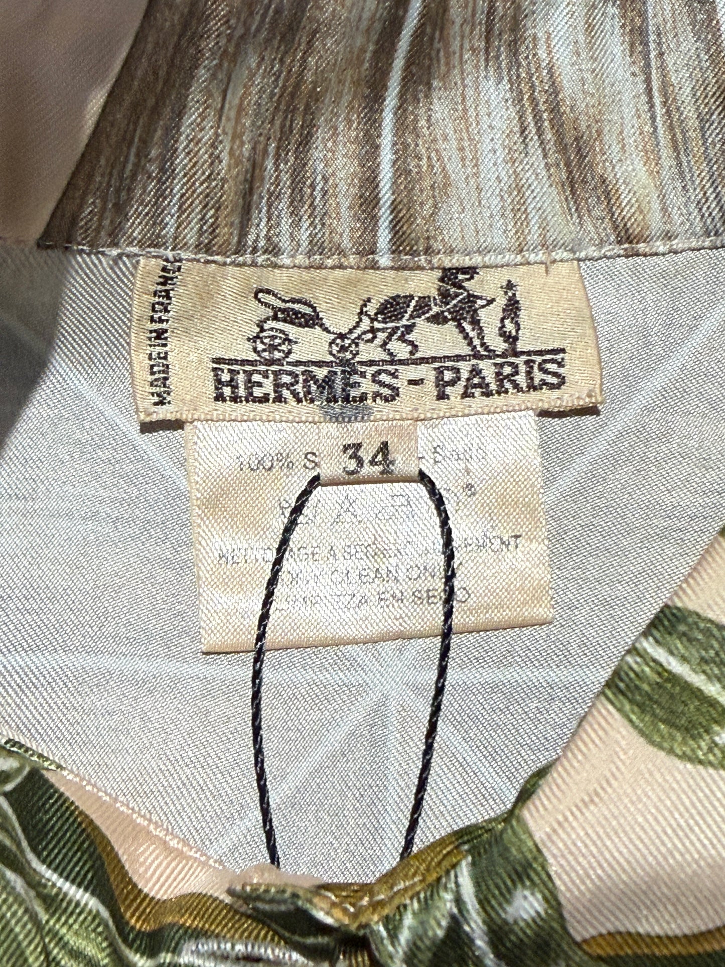 Hermes silk shirt sleeveless Passiflores