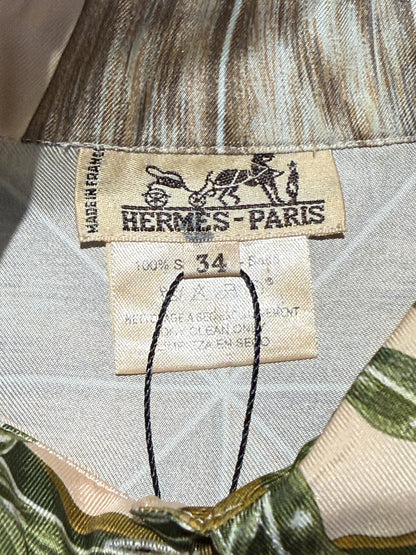 Hermes silk shirt sleeveless Passiflores