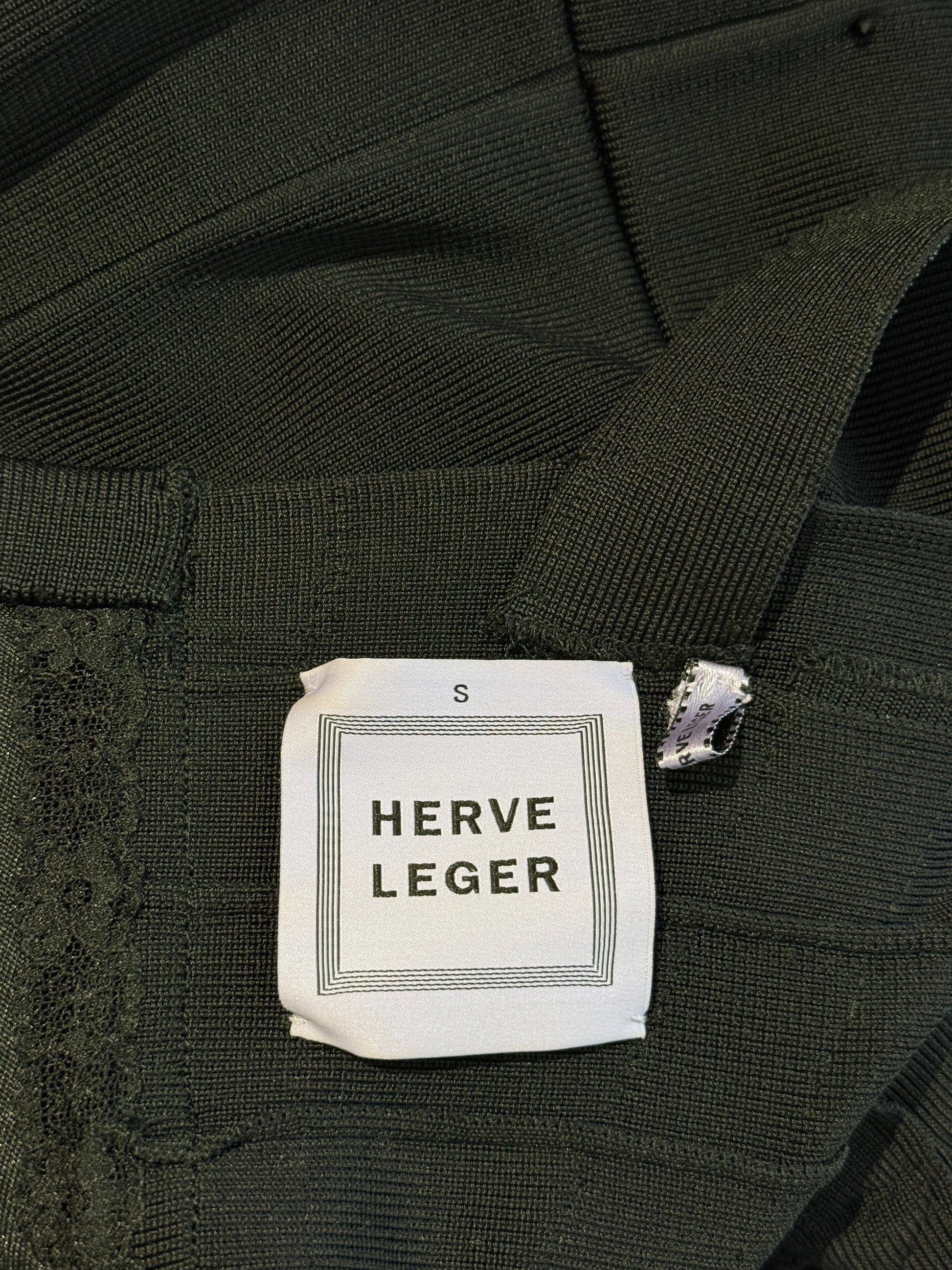 Herve Leger knit long organza dress