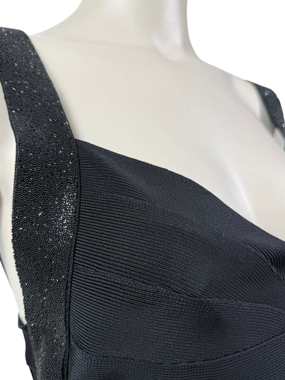 Herve Leger knit long organza dress