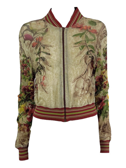 Jean Paul Gaultier Maille Classique - Blouson en mesh imprimé d’un motif de raisins