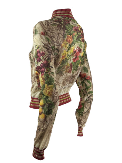 Jean Paul Gaultier Maille Classique - Blouson en mesh imprimé d’un motif de raisins