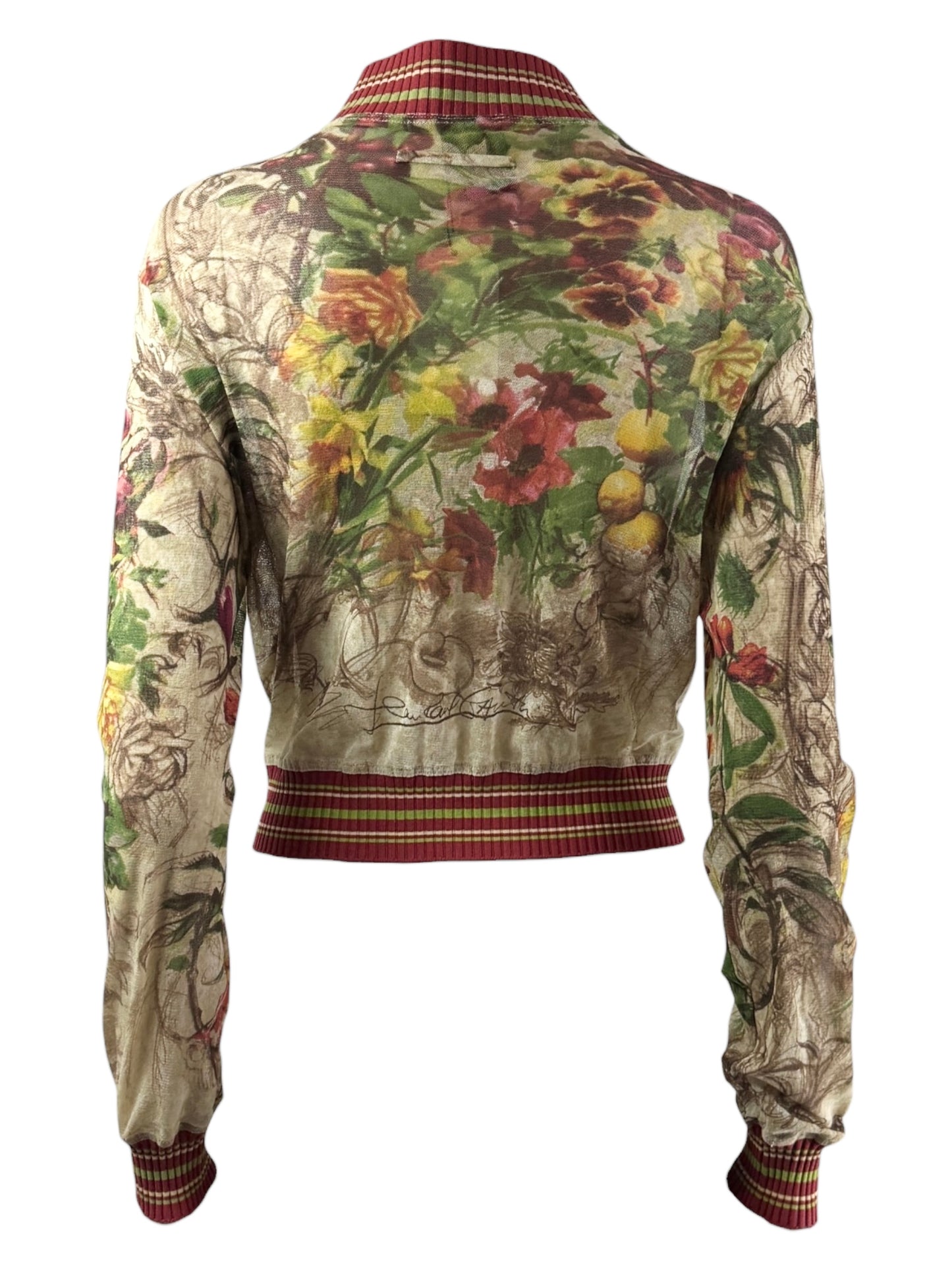 Jean Paul Gaultier Maille Classique - Blouson en mesh imprimé d’un motif de raisins