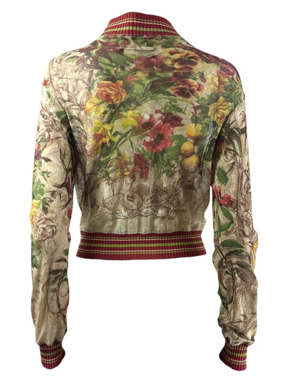 Jean Paul Gaultier Maille Classique - Blouson en mesh imprimé d’un motif de raisins