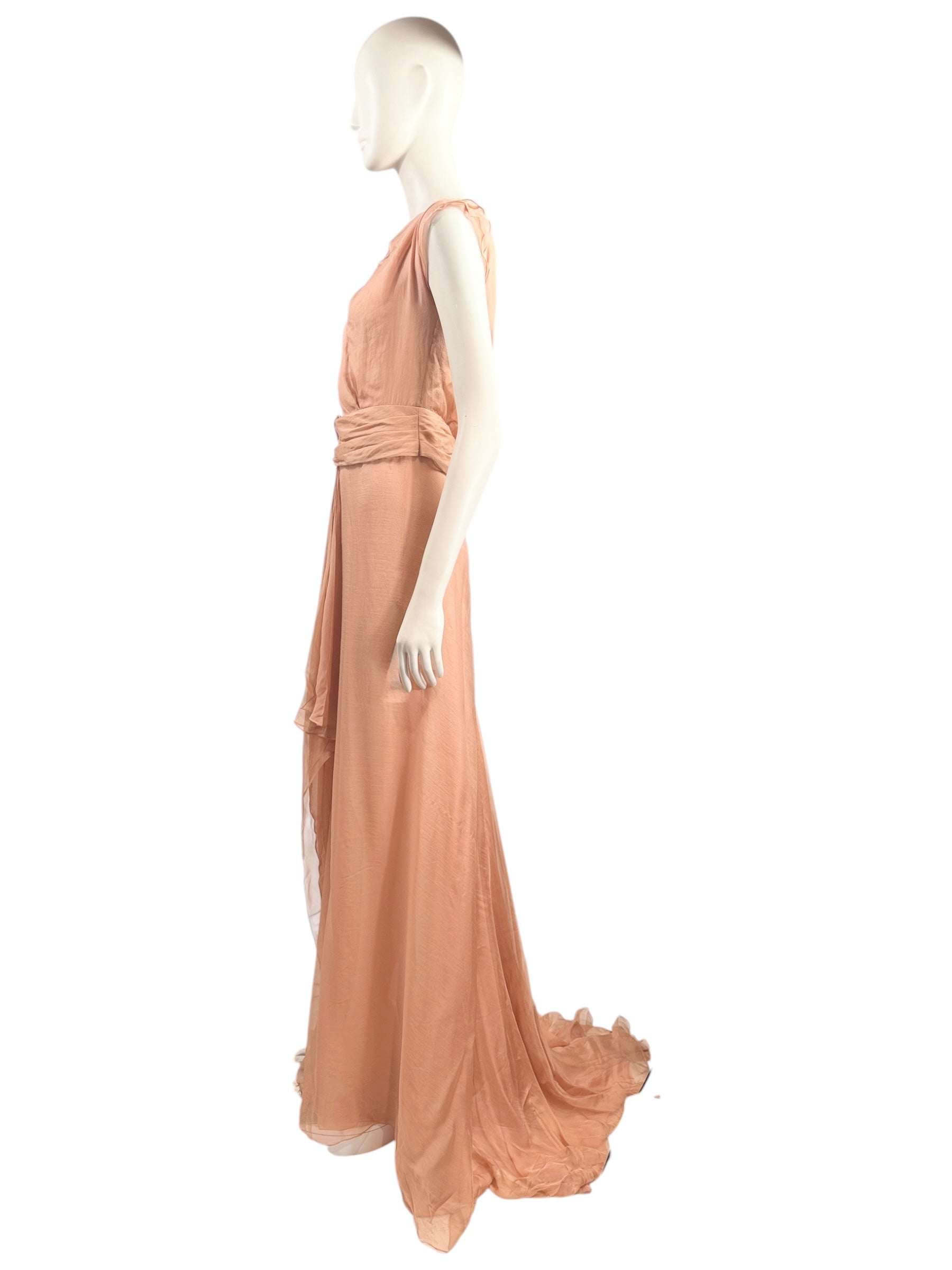 Jenny Packham Spring 2011 Look 13 Long chiffon terracotta dress