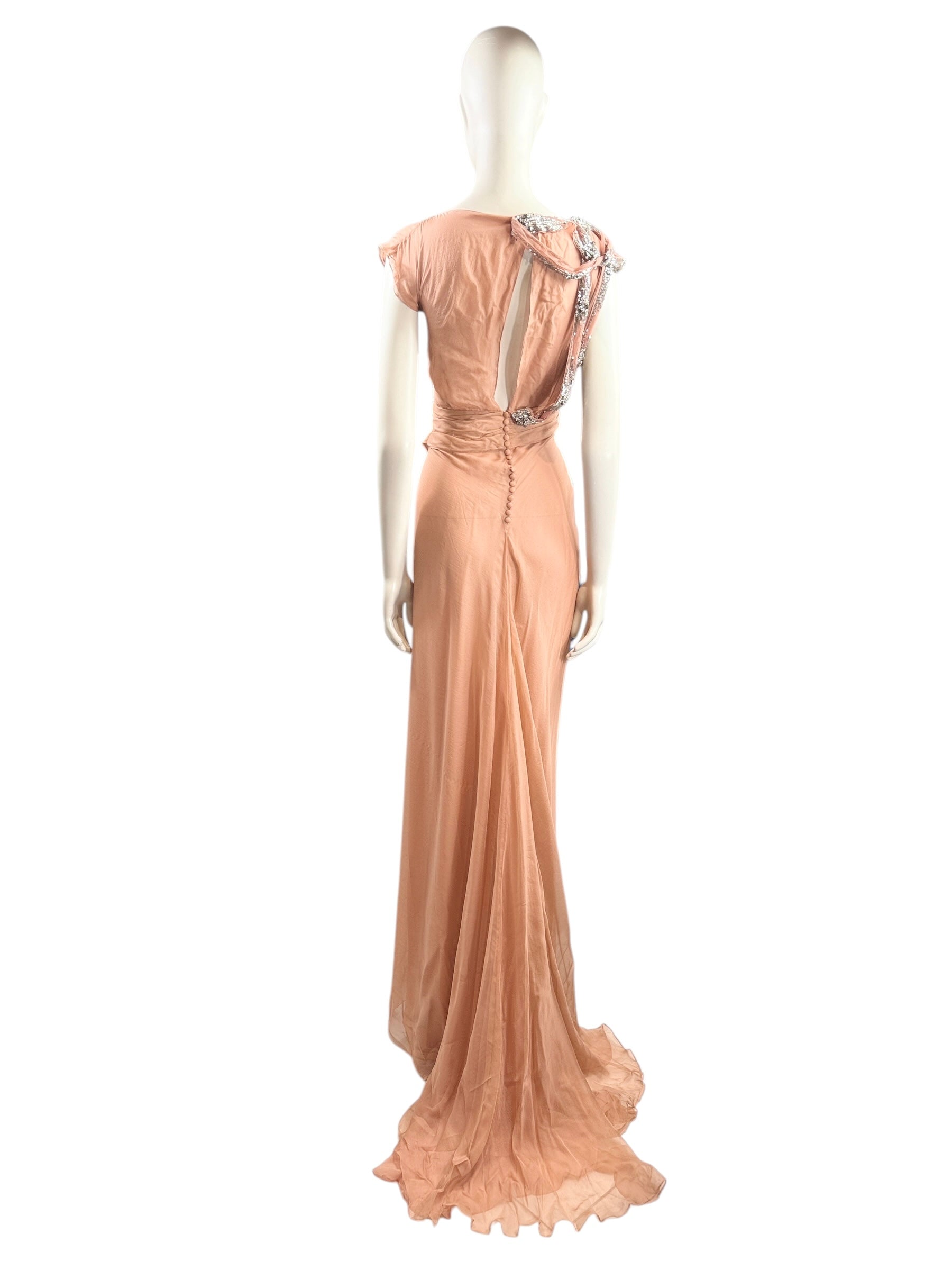 Jenny Packham Spring 2011 Look 13 Long chiffon terracotta dress