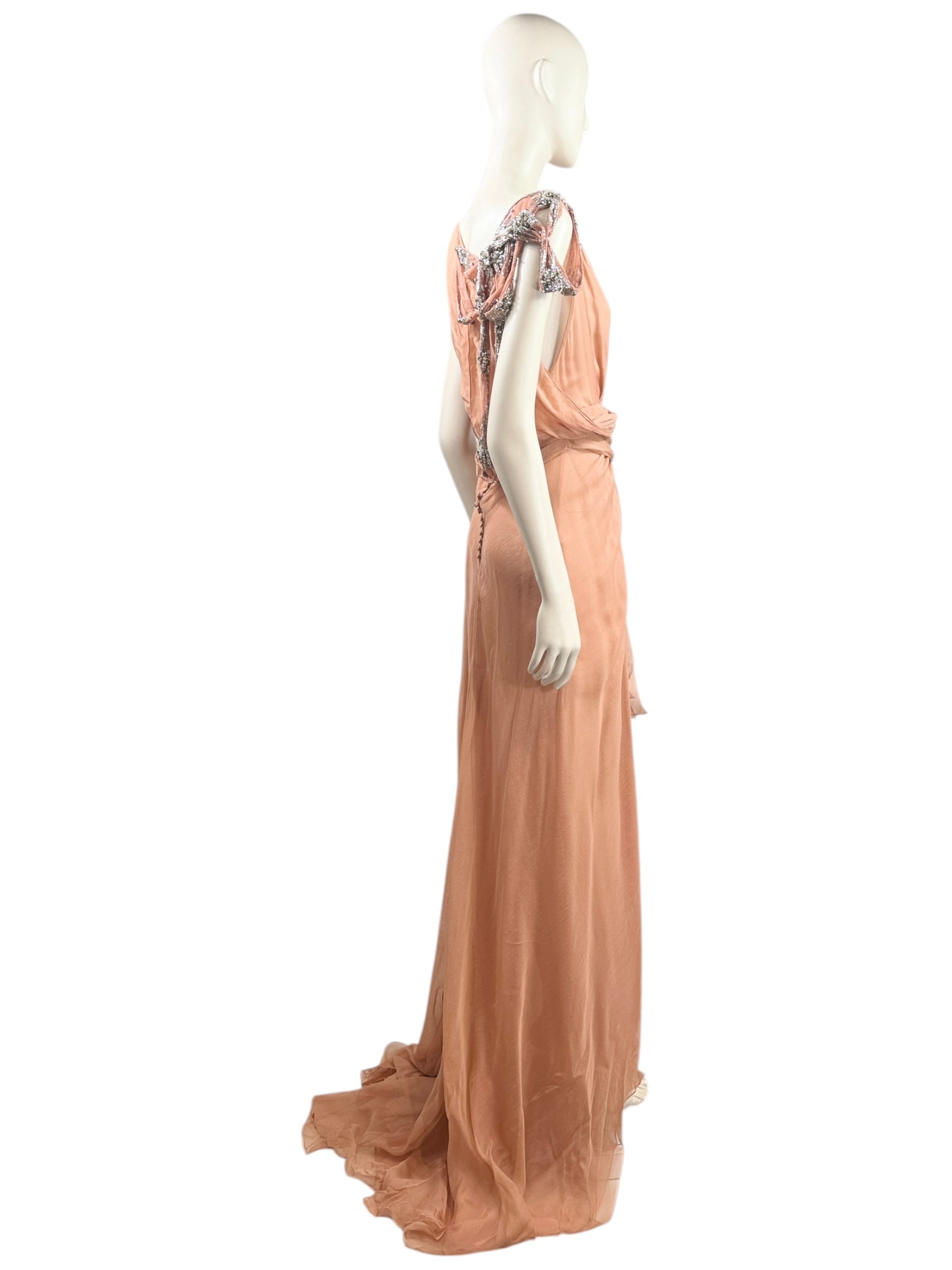 Jenny Packham Spring 2011 Look 13 Long chiffon terracotta dress