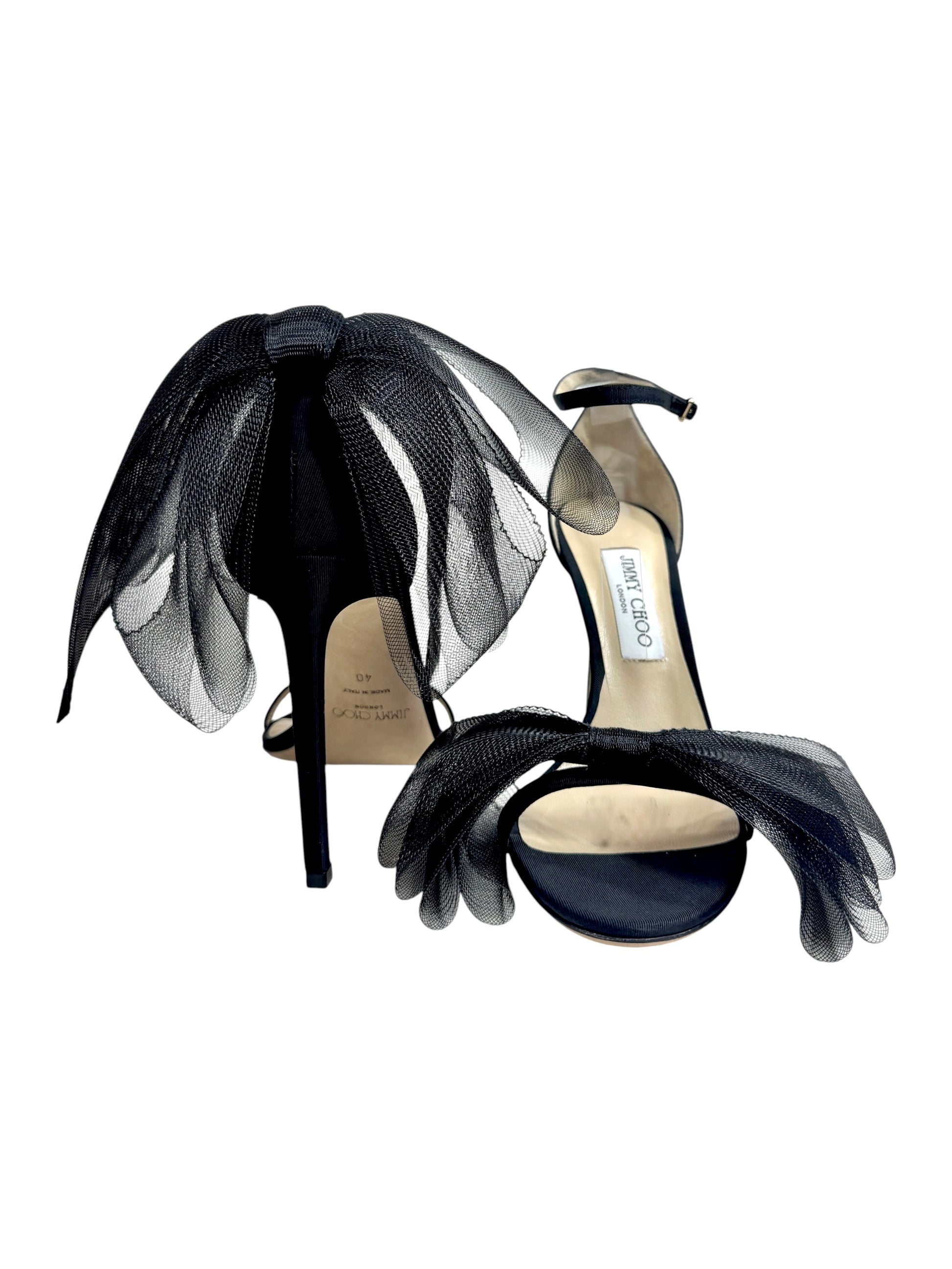 Jimmy Choo Aveline black tulle sandal