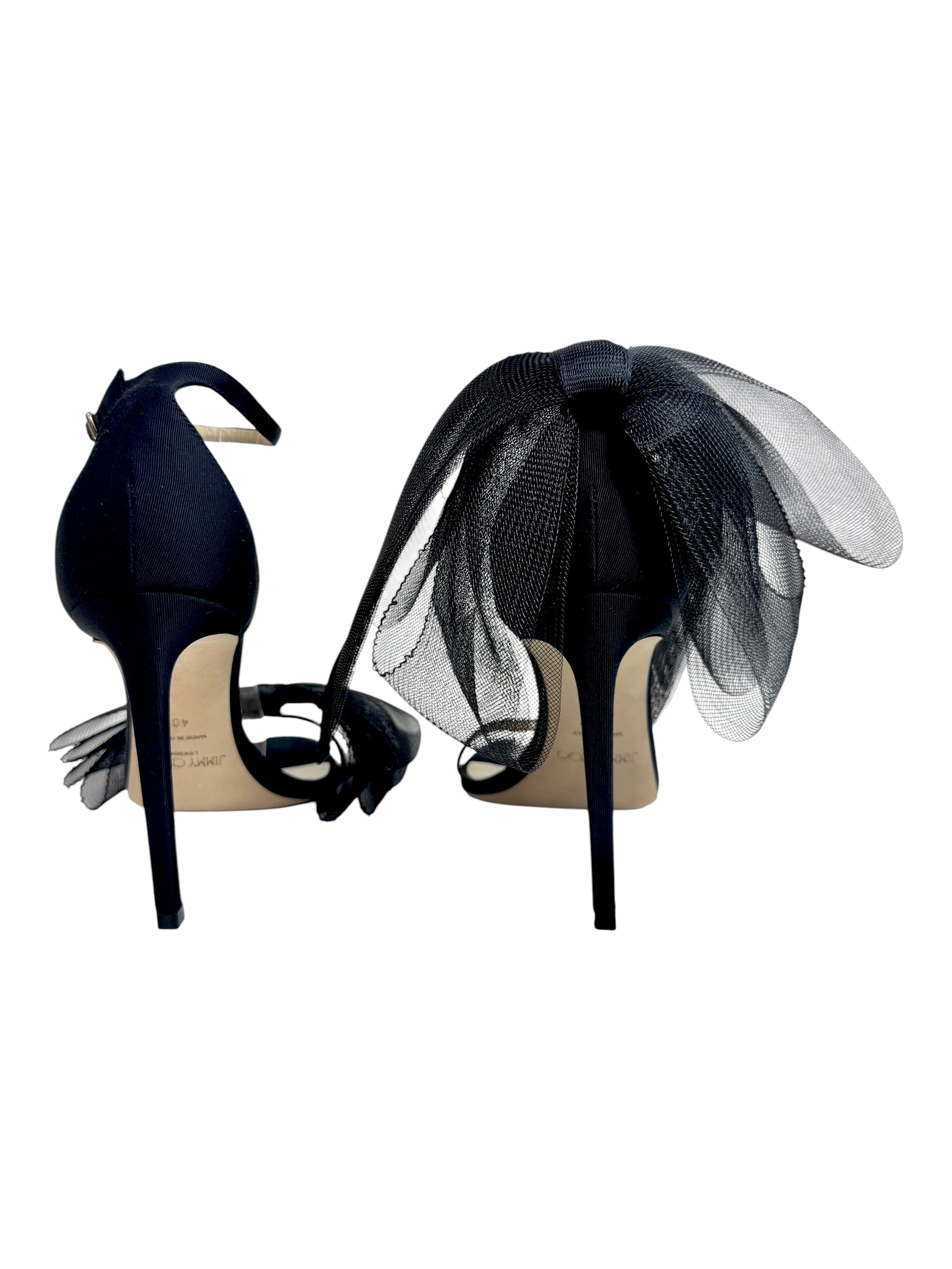 Jimmy Choo Aveline black tulle sandal