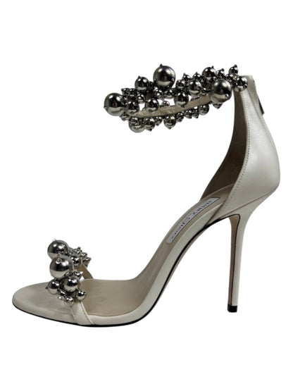Jimmy Choo Maisel white sandal pearls
