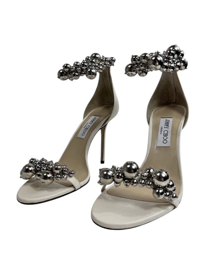Jimmy Choo Maisel white sandal pearls