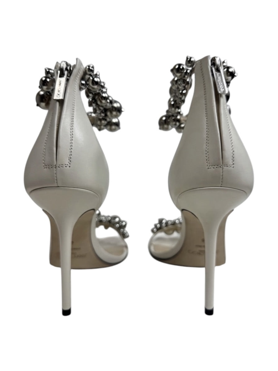 Jimmy Choo Maisel white sandal pearls