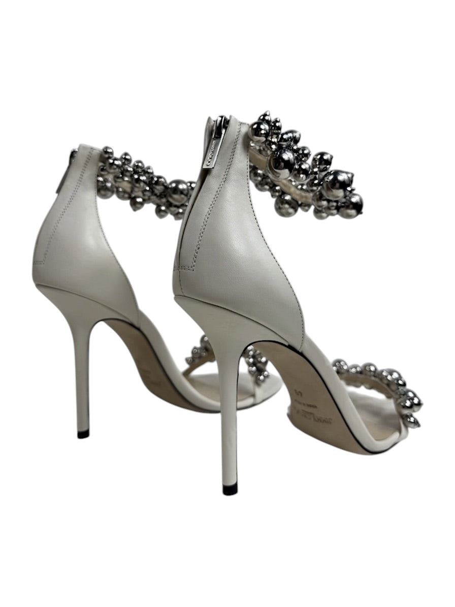 Jimmy Choo Maisel white sandal pearls