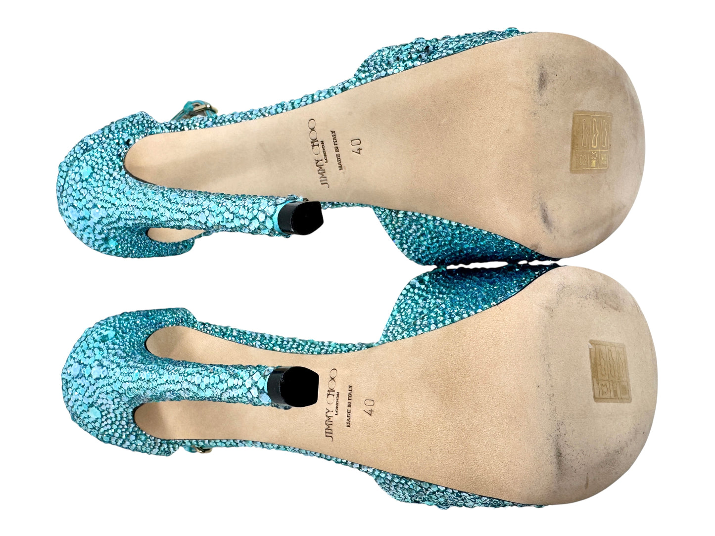 Jimmy Choo Swarovski Max turquoise  crystal pumps