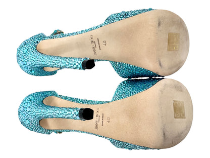Jimmy Choo Swarovski Max turquoise  crystal pumps