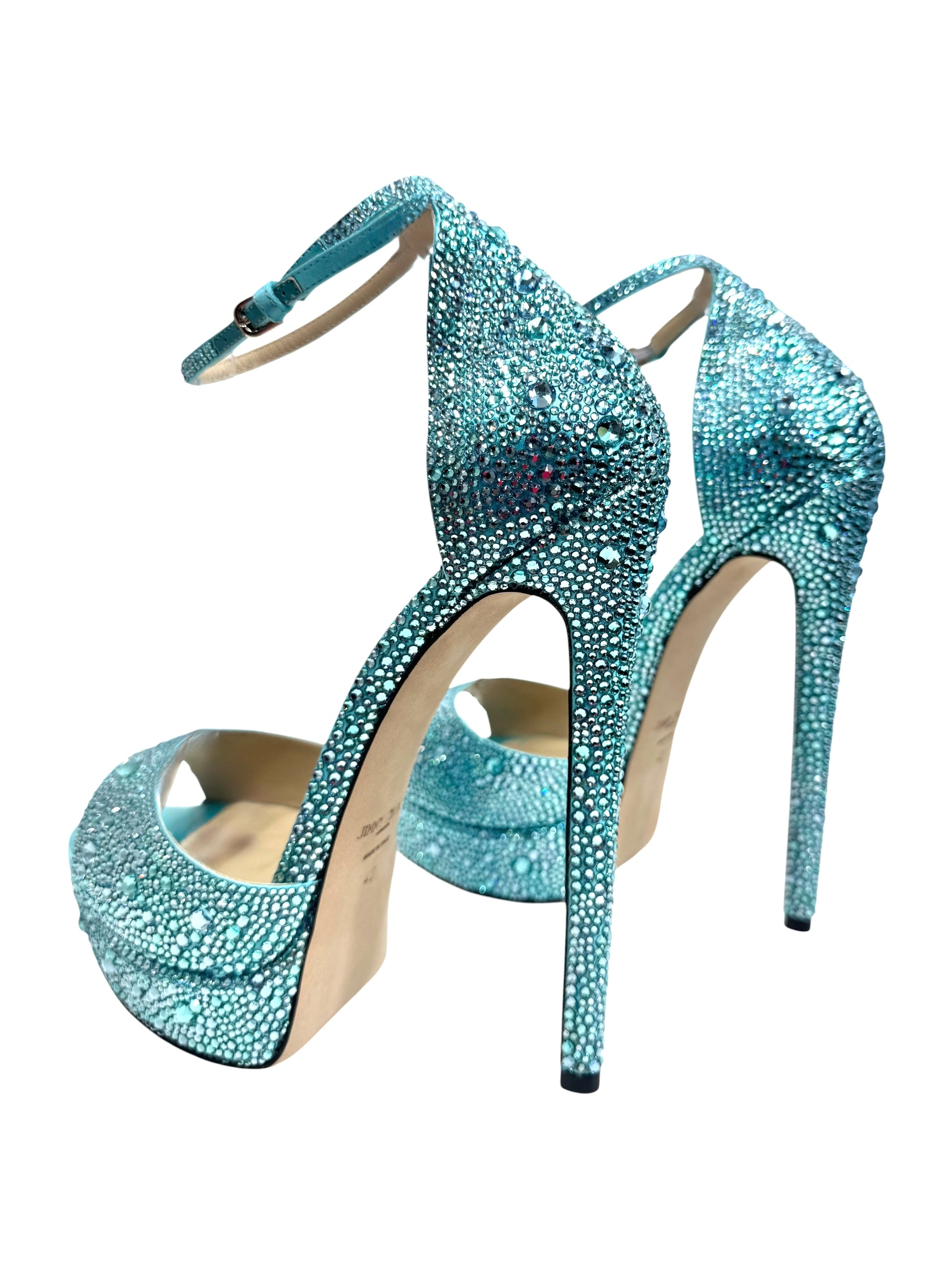Jimm Choo Swarovski Max turquoise  crystal pumps