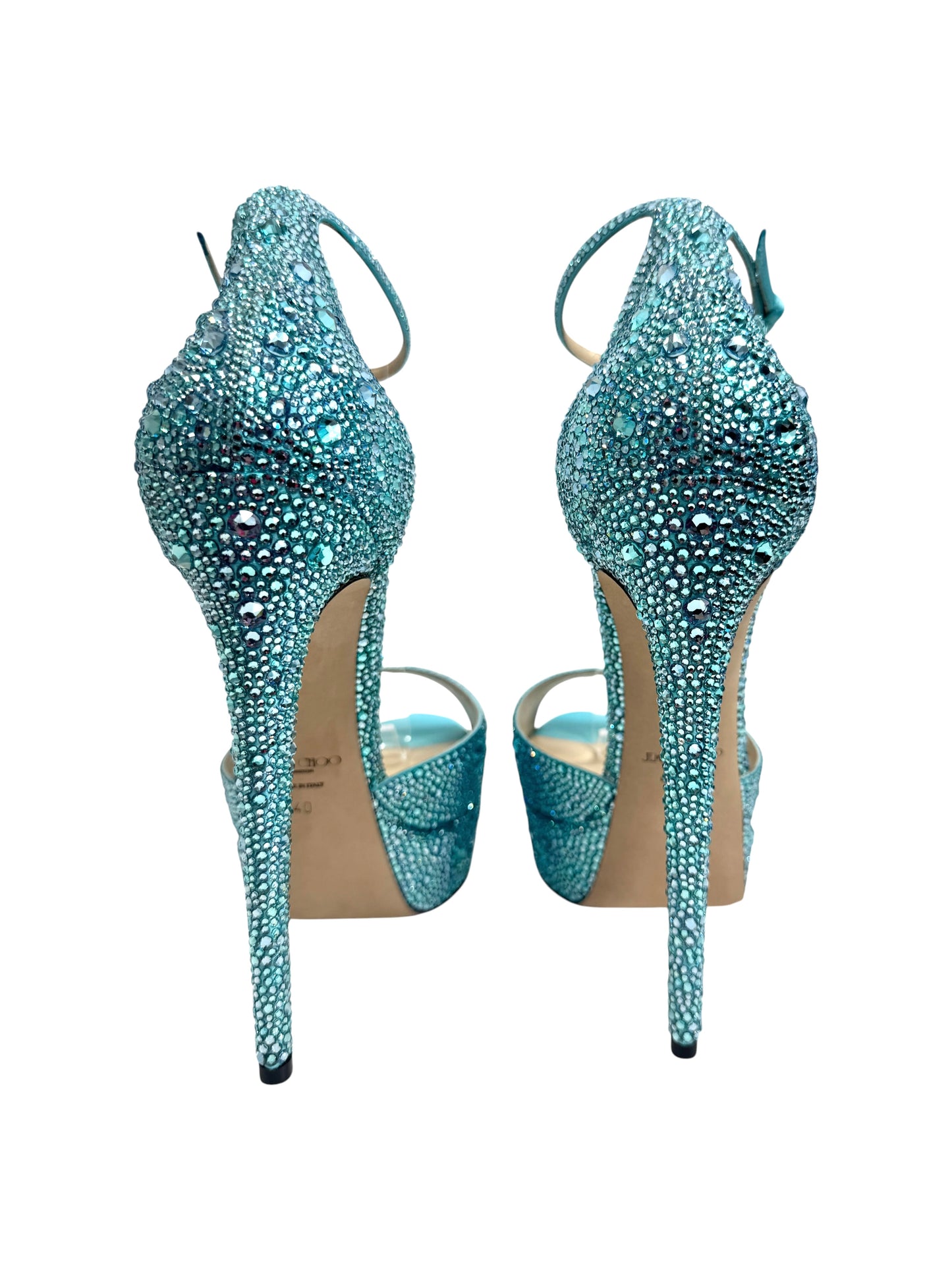 Jimmy Choo Swarovski Max turquoise  crystal pumps