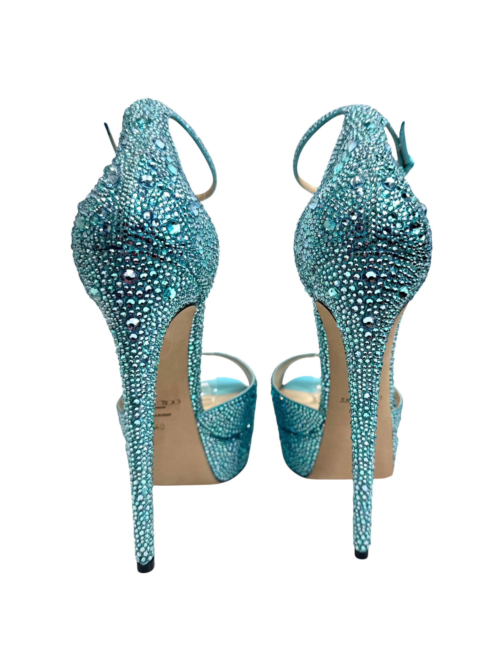 Jimmy Choo Swarovski Max turquoise  crystal pumps