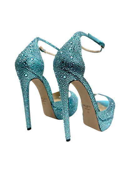 Jimmy Choo Swarovski Max turquoise  crystal pumps