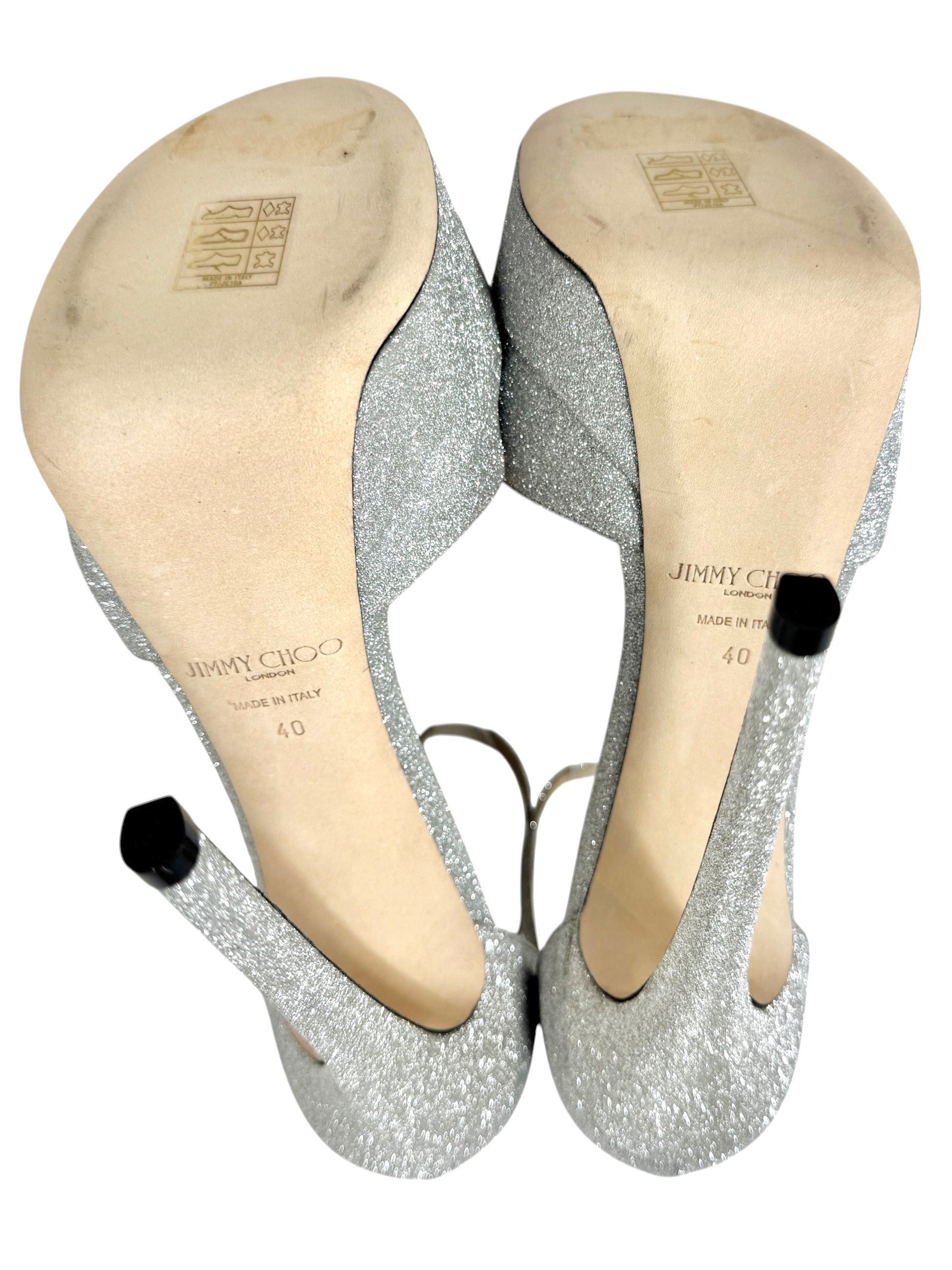 Jimmy Choo glitter silver max sandal 160