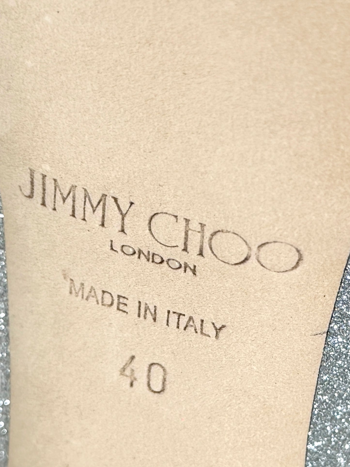 Jimmy Choo glitter silver max sandal 160
