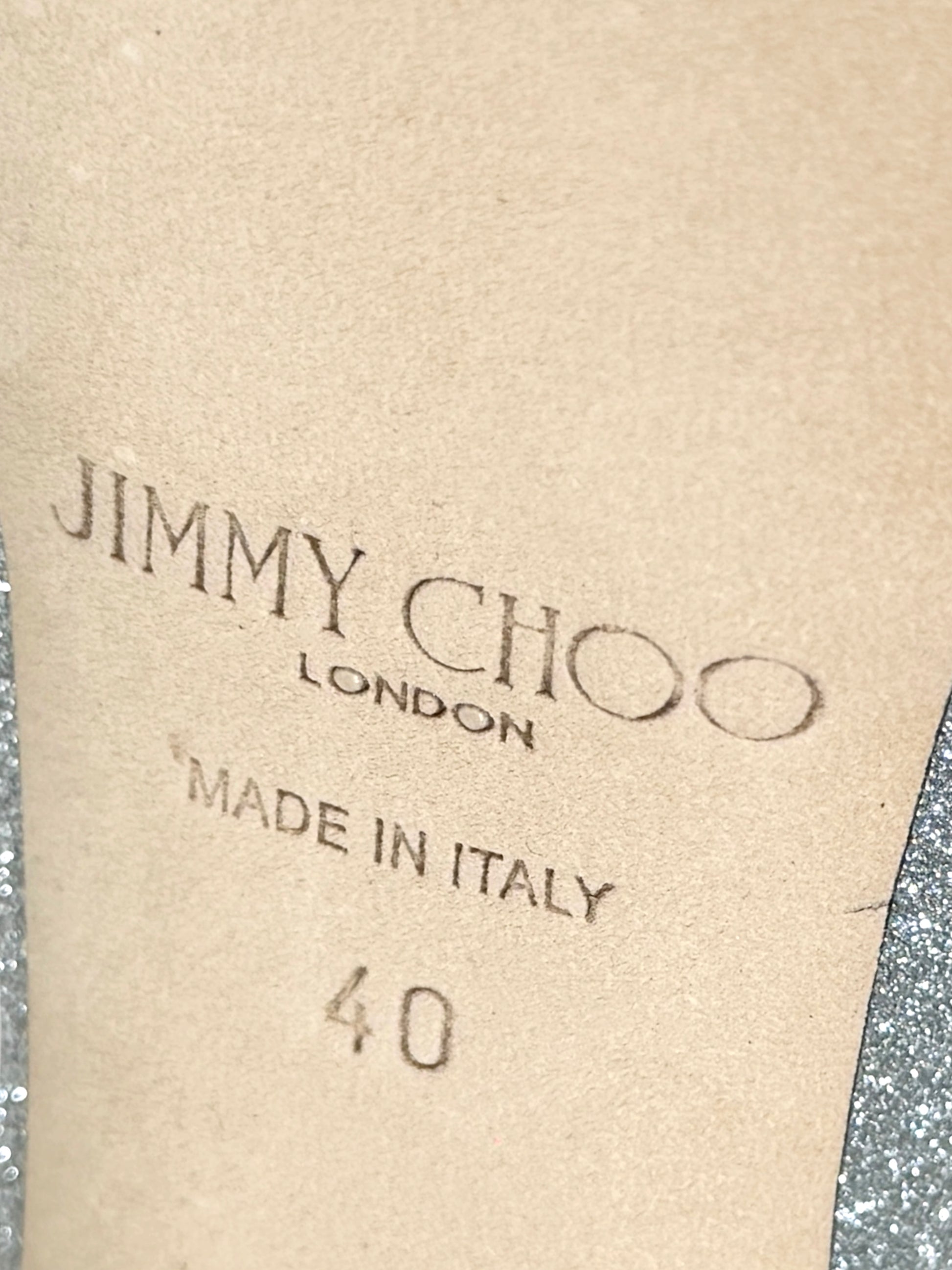Jimmy Choo glitter silver max sandal 160