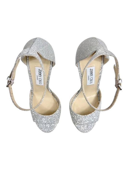 Jimmy Choo glitter silver max sandal 160
