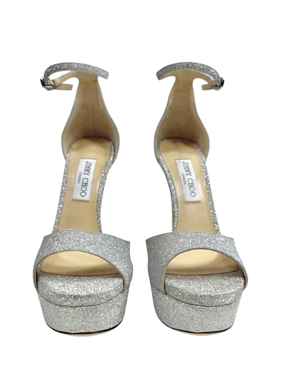 Jimmy Choo glitter silver max sandal 160