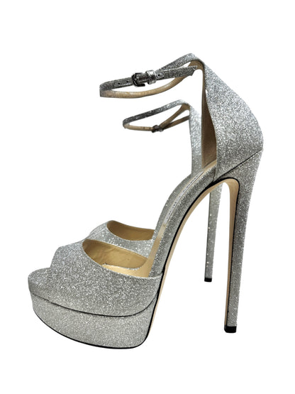 Jimmy Choo glitter silver max sandal 160