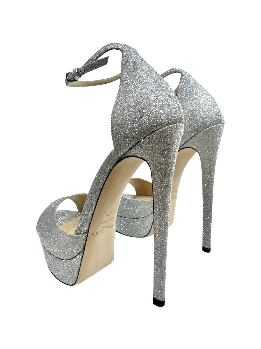 Jimmy Choo glitter silver max sandal 160