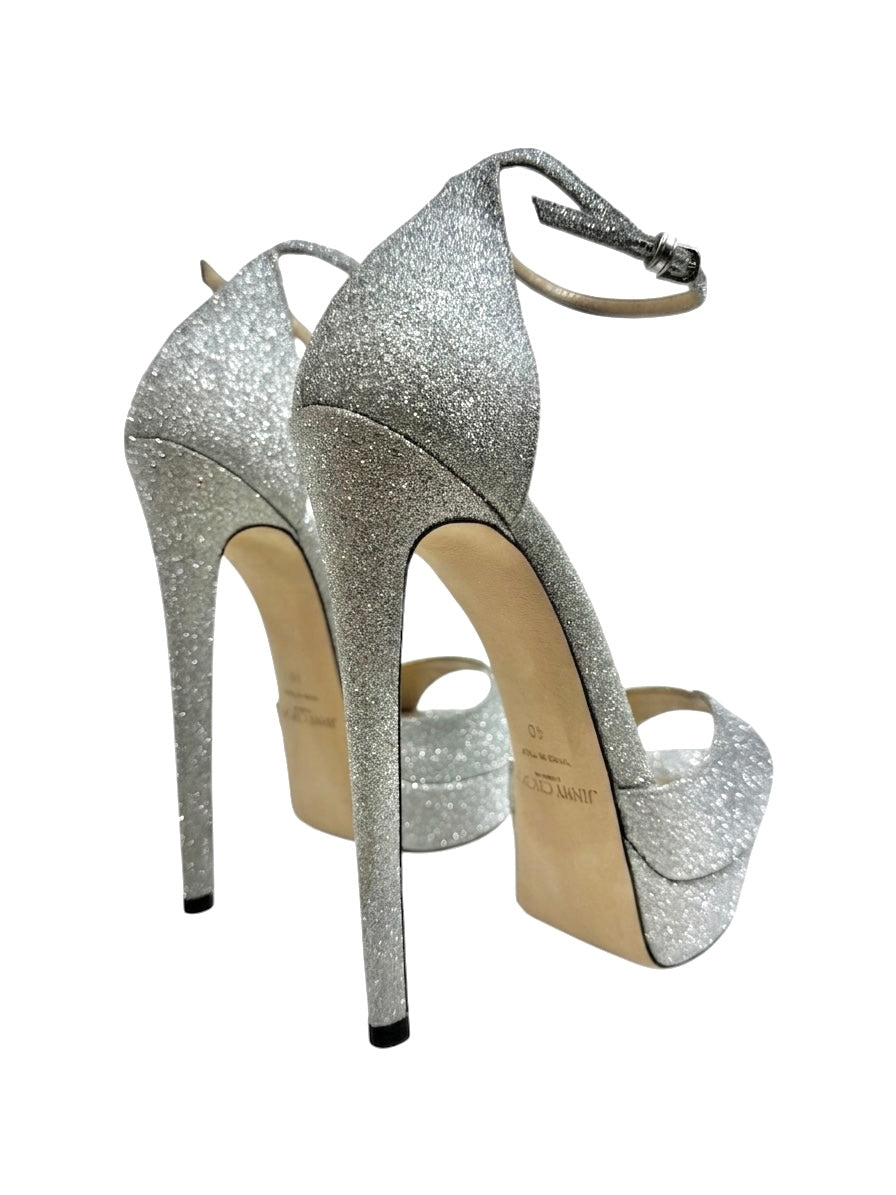 Jimmy Choo glitter silver max sandal 160