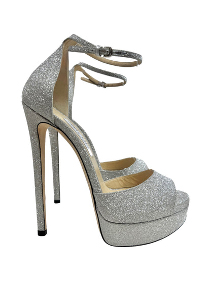 Jimmy Choo glitter silver max sandal 160