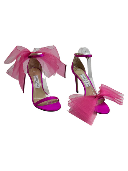 Jimmy Choo pink satin aveline pumps