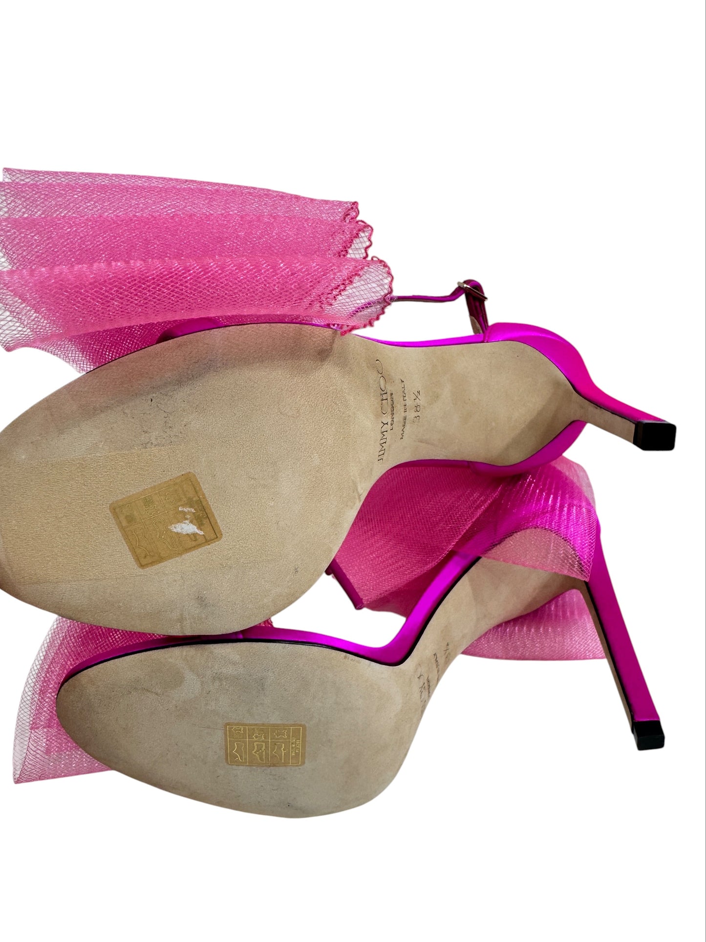 Jimmy Choo pink satin aveline pumps