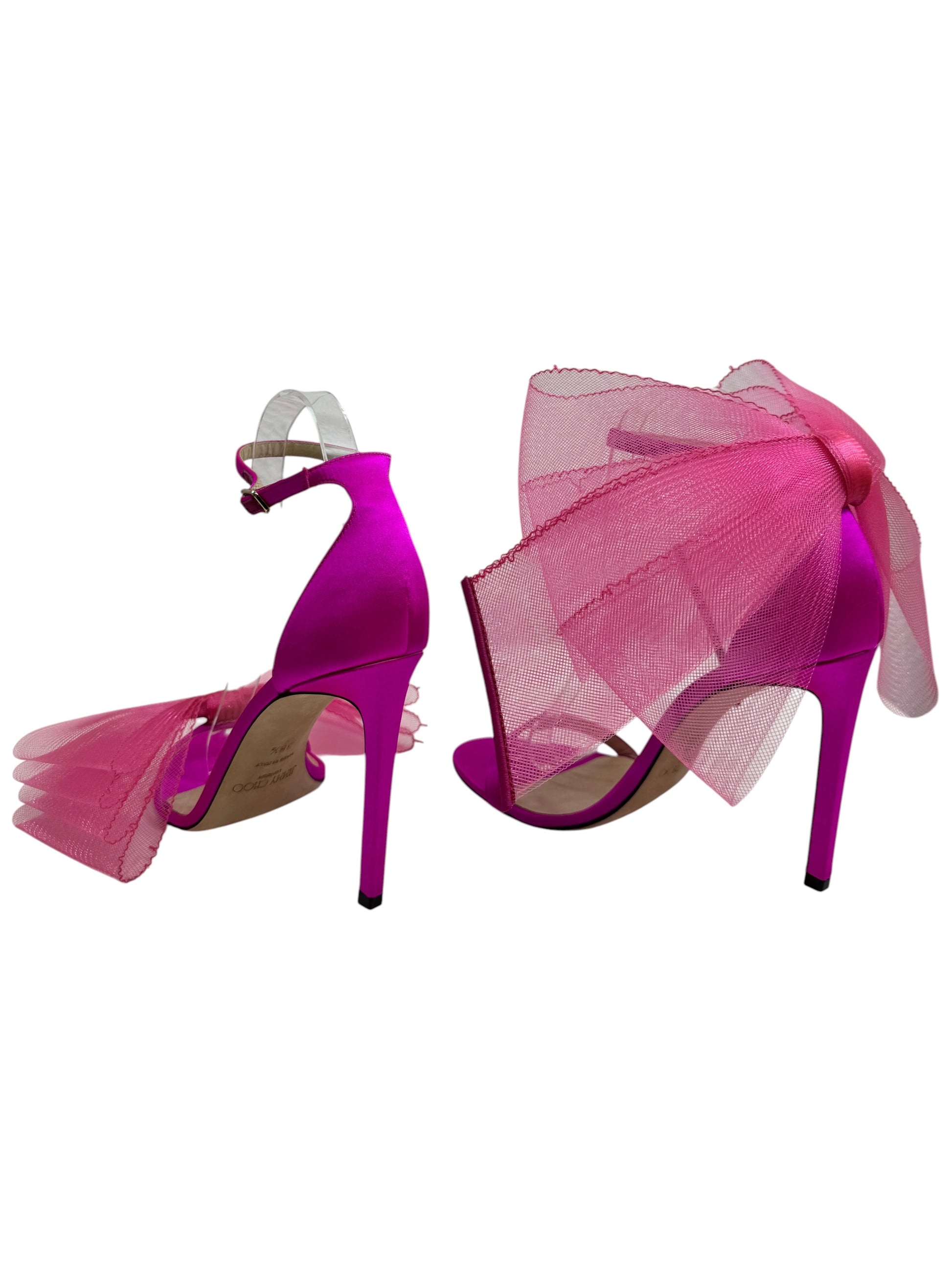 Jimmy Choo pink satin aveline pumps