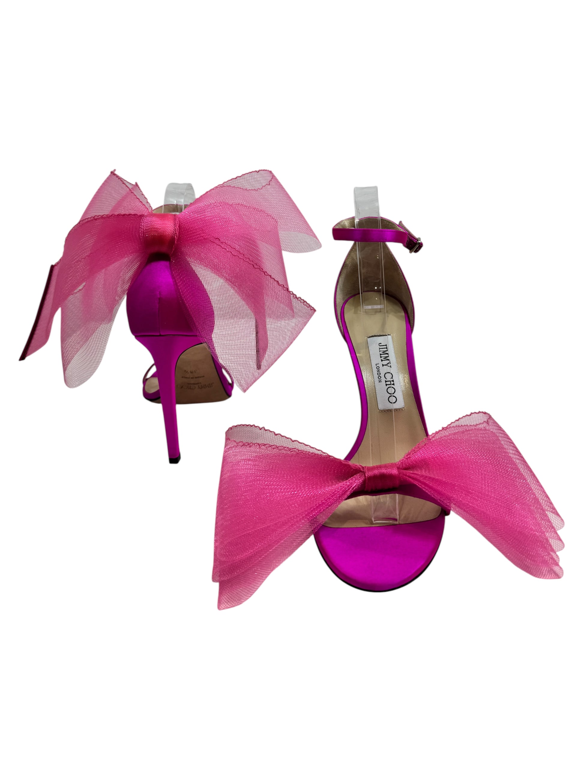 Jimmy Choo pink satin aveline pumps